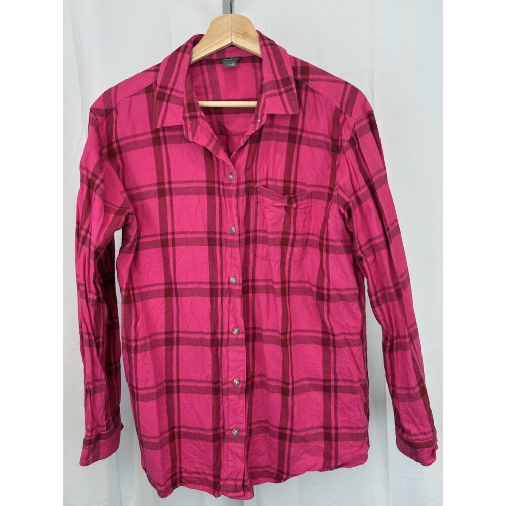 Eddie Bauer Pink Plaid Button Down Shirt